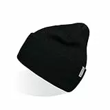 Artexia Mütze Herren und Mütze Damen Ökologisch aus Polywolle Beanie Mütze Unisex Wintermütze Strickmütze (Schwartz)