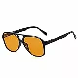 YOJUED Retro Sonnenbrille Gradient Brille Vintage Tinted Sunglasses für Damen Herren (Schwarz Gelb)