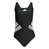 Adidas Damen Logo C-Back Swimsuit, Black/White, 38