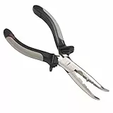 Rapala - Angelzange Curved Fisherman's Pliers - Lösezange mit Gebogener Spitze - Angelzubehör aus vernickeltem Stahl - Schneidezange mit Ergonomischem Griff - 16,5cm - Grau/Schwarz