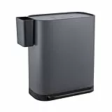 SVITA MLT2X30 Mülleimer 2 x 30 Liter Treteimer Abfalleimer 60 Liter mit 2 Fächern mit zusatz Fach freistehend mit Deckel inkl. Inneneimer für Küche in Grau