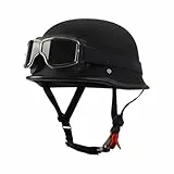 Vintage-Motorrad-Halbhelm mit Schutzbrille im Vintage-Stil, ECE-Zertifizierung, klassischer Halbhelm für Motorräder/Roller/Mopeds/Kreuzfahrten/Elektrofahrzeuge D,L=59-60CM