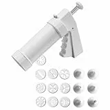 ORIGINAL KAISER Pâtisserie Classic Gebäckpresse 200 ml, mit 10 Designscheiben 6 Garniertüllen, einfache Einhand-Bedienung, 21.5 x 15.5 x 5.6 cm, Weiß