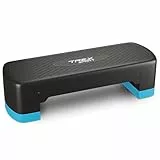 TREX SPORT Steppbrett für zuhause höhenverstellbar TX-030AS | 68×28×10/15/20cm Aerobic Stepper 3 Stufen, rutschfest, bis 350kg belastbar | Stepboard Blau