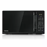 TOSHIBA Mikrowelle in spiegelndem Schwarz, 20 Liter, 800W, digitale Solo-Klein Mikrowelle mit 11 Leistungsstufen, 6 Automatikprogrammen, Express-Kochfunktion, Auftauen, Digitaldisplay, MW3-EM20PE(BM)