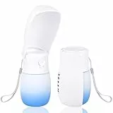 JOPHEK 300ml Tragbare Haustier Trinkflasche, 180°Faltbare Hund Katze Haustiere Auslaufsicher Wasserflasche, Hunde Katzen Flasche mit Aktivkohlefilter für Täglich Spazieren Gehen Reisen Campen