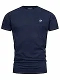 Indicode Herren Kloge T-Shirt mit Rundhals-Ausschnitt | Herrenshirt Sommershirt Navy, L
