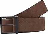 Calvin Klein Herren Gürtel Sleek Square Nubuck eckige Schnalle, Braun (Dark Brown Nubuck), 85 cm