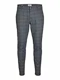 JJ REBEL Herren Jrebmichael Slim Prep Noos Chino-Hose, Dark Grey/Detail:Check, 32W x 32L