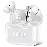 Sprachübersetzer Kohrhörer, 164 Sprachen AI Intelligenter Bluetooth Übersetzungs Earbuds, HD Rauschunterdrückung In-Ear-Übersetzer Touch Kopfhörer mit APP, Unterstützt Zwei-Wege-Übersetzung, Weiß
