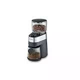 SEVERIN elektrische Kaffeemühle, aromaschonendes Scheibenmahlwerk, einstellbare Mengendosierung, Mahlgrad in 30 Stufen einstellbar, abnehmbarer Bohnenbehälter, 140 Watt, Edelstahl, KM 3880