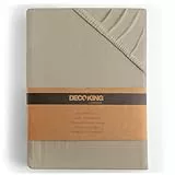 DecoKing Spannbettlaken 200x220 220x240 cm 100% gekämmte Baumwolle Cappuccino Spannbetttücher Jersey Boxspringbett Amber 200 x 220 220 x 240