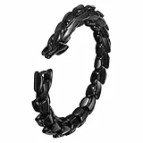 Aroncent Herren Damen Armband Drachen: Schwarz Handgefertigtes Hochglanz Edelstahlarmband Individuelles Kreatives Drachen Design Wikinger Armband Schmuck