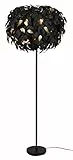 RL LIVE YOUR LIGHT Reality Leuchten Stehleuchte Leavy R40463032, Metall schwarz, Schirm Kunststoff schwarz/goldfarbig, exkl. 3x E14