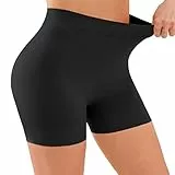 YADIFEN Radlerhose Damen Kurze Hose Shorts Leggings, Sehr Kurz Unter Kleid Rock Anti Scheuern Bequem Hohe Taille Boxershorts Hotpants, 1er Schwarz, L