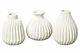Vase Esko Dekoration weiß Porzellan H11 cm 3 er Set