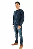 Tommy Jeans Herren TJM Reg Flag Fleece Crew Dm0dm20741c1g004 Pullover-Sweatshirt, Blue (Dark Night Navy), L EU