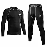 GarBull Thermounterwäsche Herren,Funktionsunterwäsche Set Skiunterwäsche Winter Thermowäsche Set Warm Weich Funktionswäsche atmungsaktiv Thermo Unterwäsche Thermounterhemd Thermounterhose für Männer