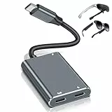 XREAL Hub Lade und Wiedergabeadapter,USB C auf AR-Brillen-Adapter für XREAL One/Air 2 Pro,Rokid,Viture,kompatibles ROG Ally,Switch,i Phone 15 oder Typ-C Telefon,unterstützt 65W Schnellladung und 60 Hz