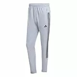 adidas Men's Workout Essentials All-Set 3-Stripes Knit Pant, Halo Silver/Black, M