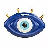Misomo Luftmatratze Mykonos | Tiefblaues „Evil Eye“ Design | Maße: 185 x 110 x 18 cm | Aufblasbar in wenigen Minuten | Extra Starkes Material