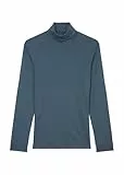 Marc O'Polo Herren Langarmshirt aus Bio-Baumwolle mit Rollkragen, Blau (Moon Stone), L