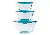 Pyrex® Prep & Store Glasschüsseln mit Deckel, robust, 0,5 l, 1 l, 2 l, BPA-frei, 3 Stück