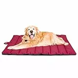 XIAPIA wasserdichte Hundematte für Outdoor, Waschbares Hundebett, Antistatik, Hygienisch, Faltbar, Große Reisedecke für Haustier 110x68 cm (Rot/Grau)