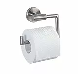 WENKO Toilettenpapierhalter o. Deckel Mod. Bosio, inkl. Schraubmaterial für Wandmontage, 15x10,5x6,5 cm, Edelstahl matt