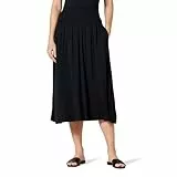 Amazon Essentials Damen Midirock aus Jersey zum Hineinschlüpfen, 66,0cm Länge, Schwarz, XL