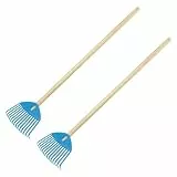 pokm toolsmarket - 2 STK. Blau Kinderrechen 70cm – Mini-Gartenrechen mit Holzgriff, Rechen/Kleinbesen für Kinder, perfekt für kleine Gärtner, hergestellt in EU, 2er Set