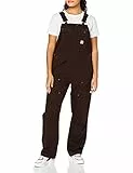 Carhartt Damen Rugged Flex® Canvas-Latzhose, Dunkelbraun, L