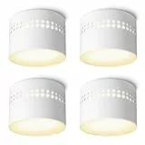 linovum SUNEVA Deckenspot Aufputz flach LED indirekte Beleuchtung Deckenlampe 230V - kleine Aufbauleuchte Spot rund warmweiß 8W