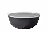 Mepal – Servierschale mit Deckel Silueta – Spülmaschinen- und mikrowellenfest – Salatschüssel – Tapas Teller – Geschirr – 5000 ml – Nordic black