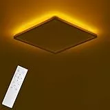MOONSEA LED Deckenleuchte Flach, 24W Deckenlampe Dimmbar mit Fernbedienung 3000K-6500K, 1800K Nachtlicht Amber, Ultra Dünn Deckenlampe für Küche Kinderzimmer Flur Schlafzimmer, Eckig Weiß 30CM