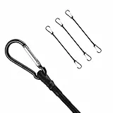 TaoTazon Spanngummi mit Karabiner, 80 cm Expander mit Karabiner, 4 Stück Expander mit Haken, Starker Spanngurte mit Haken, Gummispanner mit Haken für vielseitige Outdoor-Anwendungen