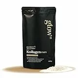 Glow25® Collagen Pulver Men Edition [450g] – Neuer Look – Kollagen Hydrolysat mit Vitamin C, Zink und Biotin – Peptide Typ 1 und 3 – Gute Löslichkeit