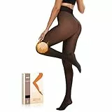 Arkim Fleece gefütterte Strumpfhose Damen Winter (S/M/L) 1 Nahtlinie im Schritt Fake Transparente Strumpfhose Hochelastische Thermostrumpfhose Winter Leggings