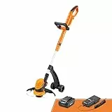 LawnMaster Akku-Rasentrimmer 24V 2,0Ah, inkl. Akku und Ladegerät, 25 cm Schnittbreite, für größere Flächen,2-in-1 Rasentrimmer & Kantenschneider Rasen, drehbarer Trimmerkopf, Teleslopstiel.