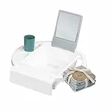 Bundle aus Rotho Babydesign Kinderwaschbecken Kiddy Wash, Zum Anbringen am Badewannenrand, 38,7 x 38,2 x 10 cm (1er Pack), Weiß, 20034 0314 01 + Rotho Babydesign Waschtücher 3er Set