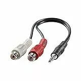 VALUE 3,5mm (ST)-zu-Cinch (2x BU) Kabel, schwarz, 0,2 m