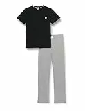 Calvin Klein Jungen Pyjama-Set Knit Kurz, Mehrfarbig (Pvhblack/W/Greyheather), 12-14 Jahre