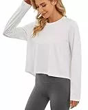 G4Free Langarmshirts für Damen Sport Sonnenschutz Shirt UPF 50+ Sport Blusen UV Schutz Leichte Schnell Trocknende Läuft Rashguards Trainieren Draussen Sportshirt