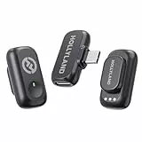 Hollyland Lark A1 Mini Duo Wireless Lavalier Mikrofon für iPhone 15/16/17 & Android,Kabellos Mini Microphone mit EQ&Hall, 6-stufiger Gain-Regelung für die YouTube Podcast Video und Vlog-Erstellung.