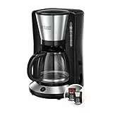 Russell Hobbs Kaffeemaschine [Brausekopf für optimale Extraktion&Aroma] Adventure (1 bis 10 Tassen, 1,25l Glaskanne,Warmhalteplatte, Abschaltautomatik,Tropf-Stopp, 1100W) Filterkaffeemaschine 24010-56