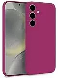 MyGadget Hülle für Samsung Galaxy S24 - Zweilagige Handyhülle mit Kameraschutz - Cover mit Innenfutter & Silikon außen - Wein Rot