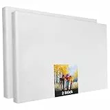 Keilrahmen Set aus 2 Stück in 80x120 cm, weiße Künstlerleinwand aus Polyester, zum Bemalen, fertig bespannt, geeignet für Acrylfarben oder Textilfarben, DIY Projektbedarf für Maler und Künstler