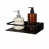 JOOM Regal Wand Schweberegal Wandregal Metall Regalbrett für Badezimmer,Schwarz Kleines Wandregal 20cm Metallwandregal,Small Metal Wall Floating Shelf