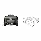 Ninja Woodfire Pro XL Elektrogrill, großer 4in1-Außengrill & Woodfire XL Rippen-Grillrost zum Grillen von bis zu 4 vollen Rippen