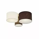 Lindby Stoff Deckenlampe grau, weiß braun 3 Schirme Ø 32 28 20 cm 3x E27 max. 60W ohne Leuchtmittel Textil Deckenleuchte Wohnzimmerlampe Flur